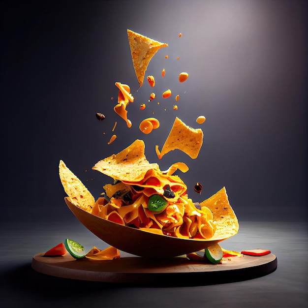 Una imagen de un plato de nachos