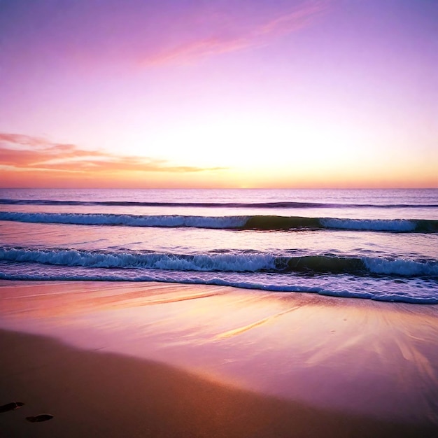 Imagen de una playa serena al atardecer