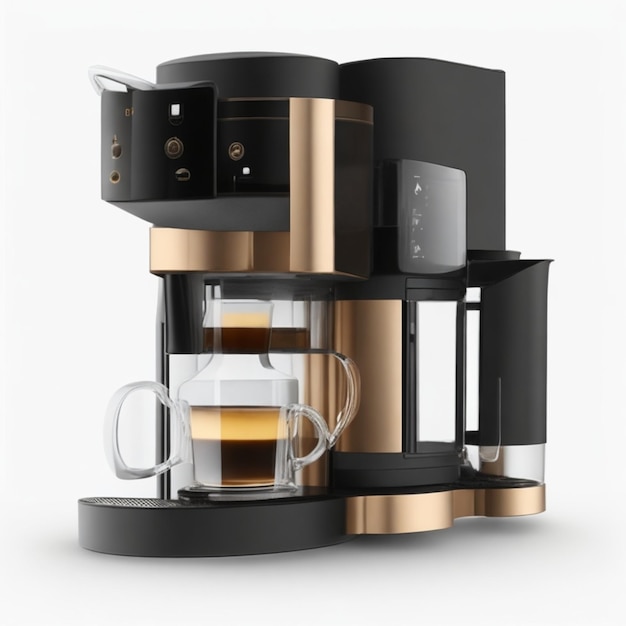 Imagen en Png de una cafetera de alta tecnología con un fondo transparente