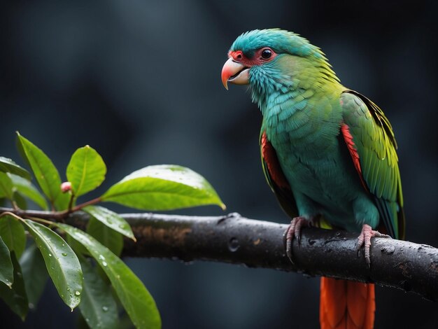 Imagen de primer plano detallada de alta calidad de un hermoso quetzal