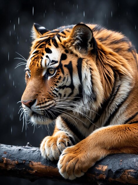 Foto imagen de primer plano detallada de alta calidad de un hermoso tigre exótico