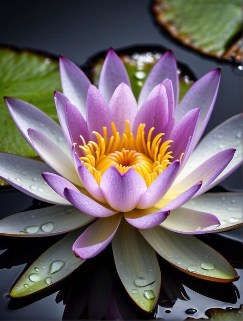 imagen en primer plano de una hermosa flor de Iris con gotas de agua