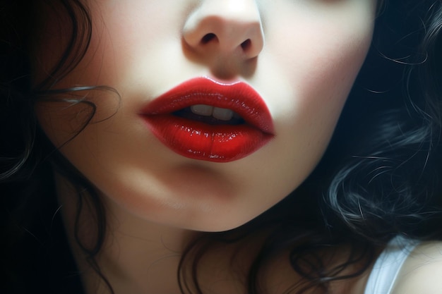 Imagen de primer plano de los labios de una mujer