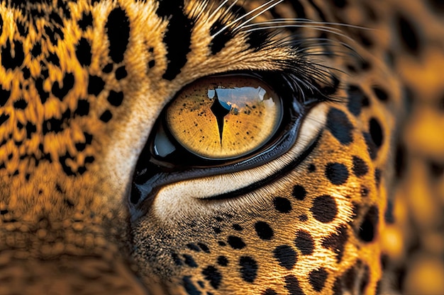 Una imagen de primer plano de los ojos de un leopardo AI generativa