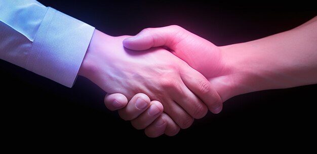 Imagen en primer plano de personas de negocios estrechando la mano Concepto de acuerdo y saludo