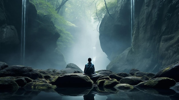 Imagen provocadora de una persona meditando