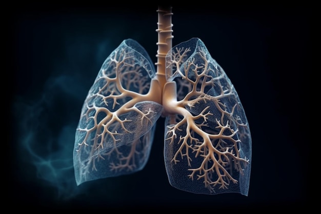 Una imagen de un pulmón con las palabras "pulmones" en él