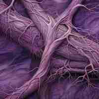Foto una imagen púrpura y púrpura de un árbol con raíces