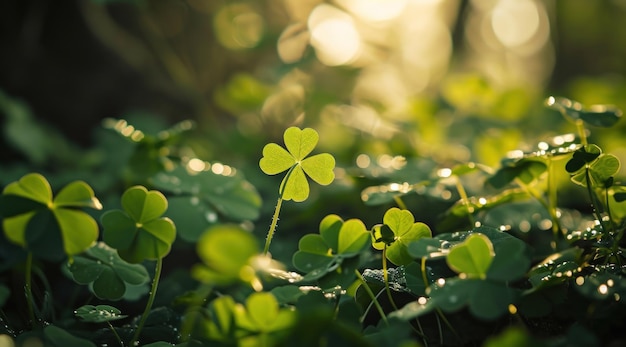 una imagen que muestra imágenes de un trébol verde