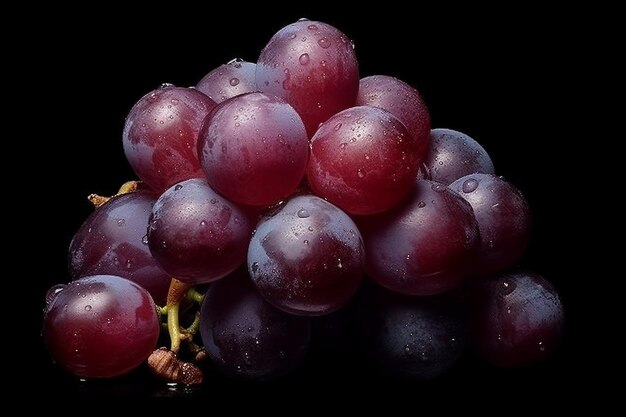 Una imagen que muestra un racimo de uvas jugosas y gordas