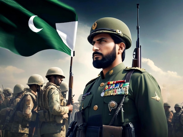 Una imagen que retrata la demostración de fuerza y solidaridad de las fuerzas armadas en el Día de Pakistán