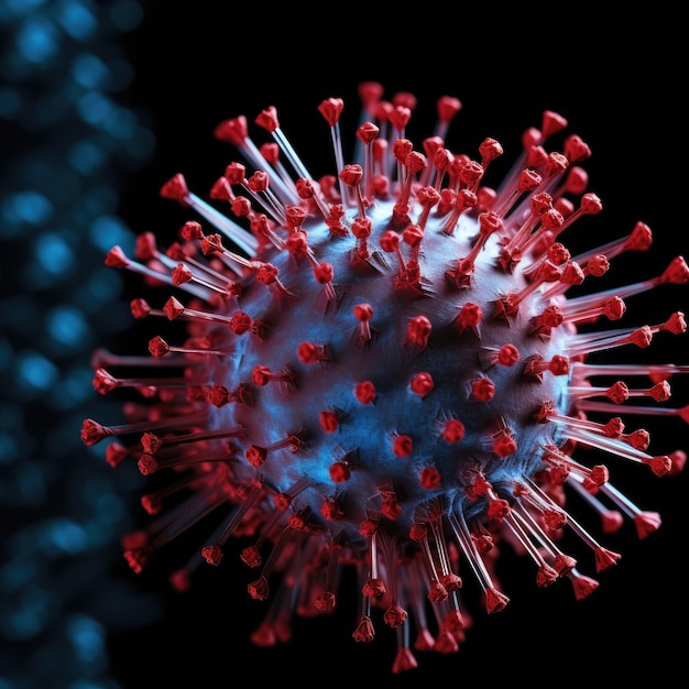 imagen realista de la enfermedad por el virus SARS-CoV-2