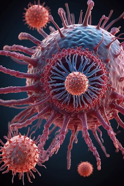 Imagen realista de la enfermedad por el virus SARS-CoV2