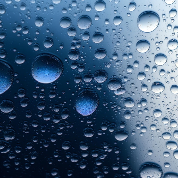 Imagen realista de gotas de lluvia o vapor a través del vidrio de la ventana.