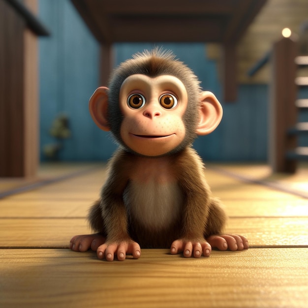 Imagen realista del mono bebé
