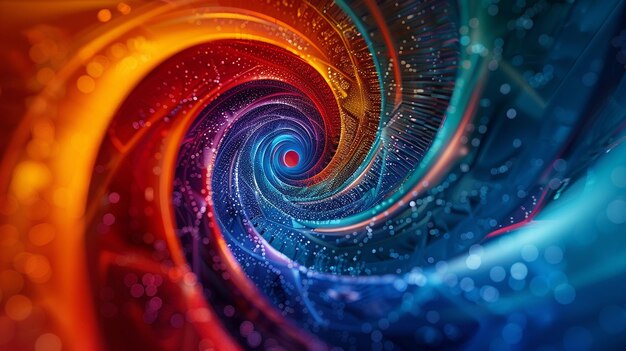 Imagen de red de estructura en espiral Colores complementarios vibrantes