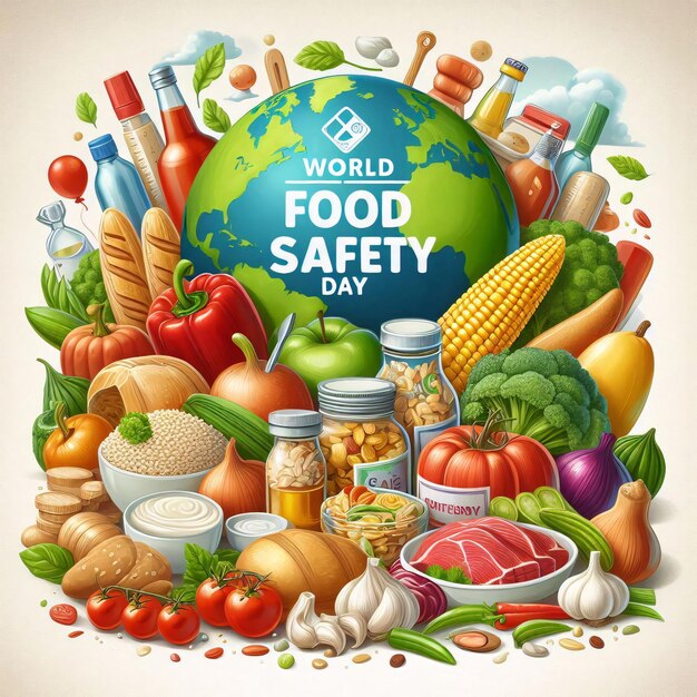 una imagen redonda de un círculo de alimentos que dice alimentos seguros seguros seguros