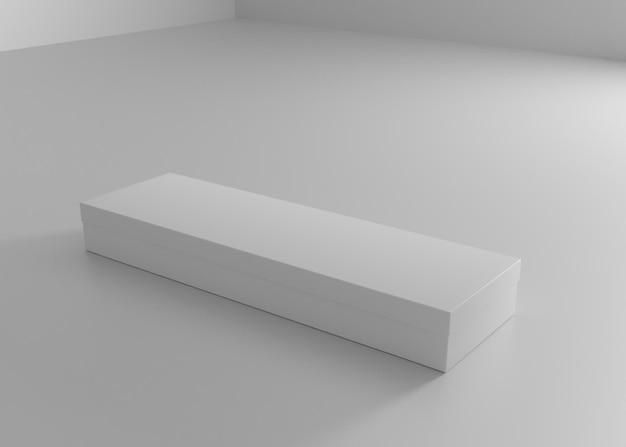 Imagen renderizada en 3D de color blanco de la caja de bolígrafos