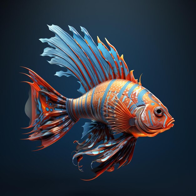 Imagen renderizada en 3D de peces de mar