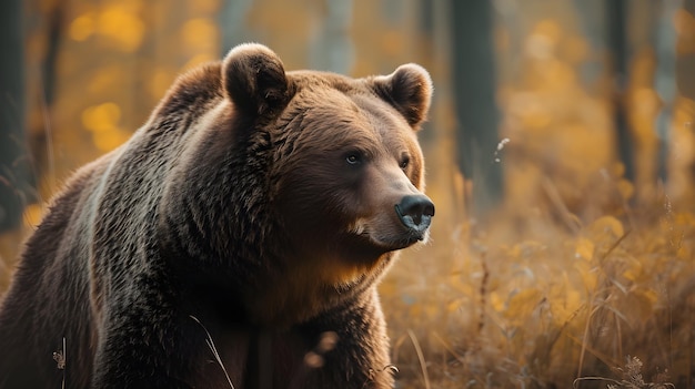 una imagen de retrato cinematográfico y dramático para el oso