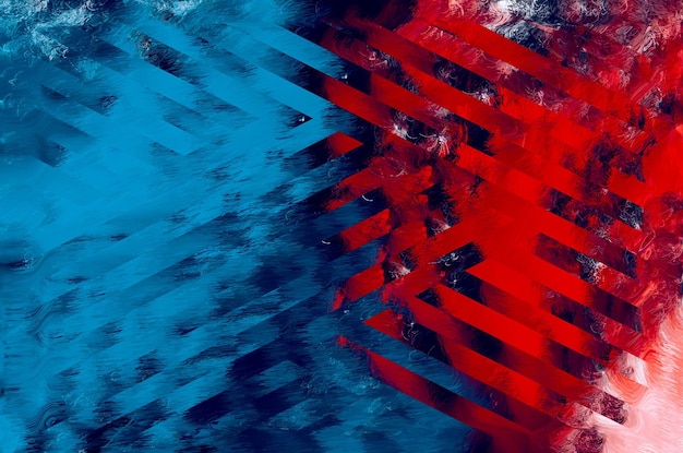 una imagen roja y azul de un reflejo en el agua
