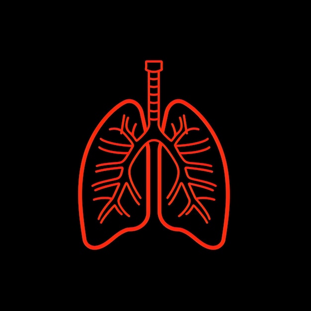 Foto una imagen roja y verde de un pulmón que dice pulmones