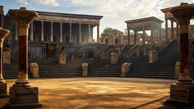 Foto una imagen de las ruinas de la antigua ciudad