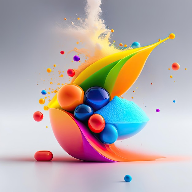 Foto imagen de una salpicadura de polvo de colores abstractos