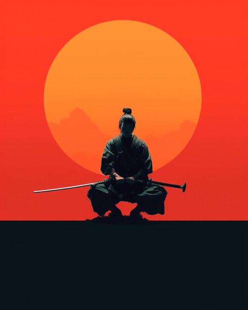 Foto imagen de samurai