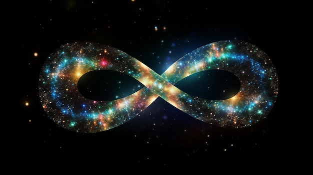 Foto una imagen de un signo infinito en el espacio