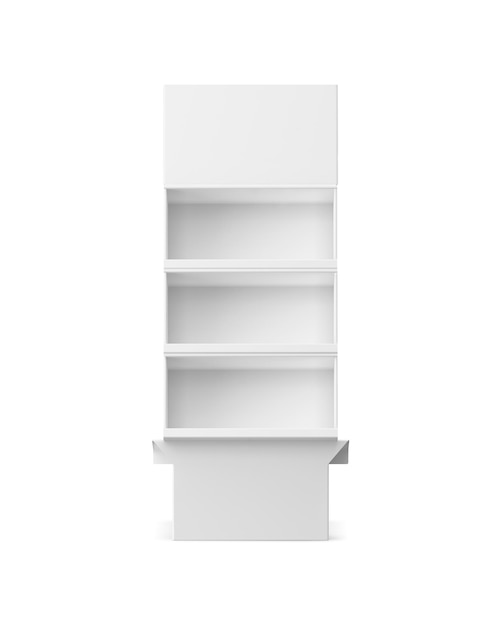 una imagen de un soporte de visualización blanca aislado en un fondo blanco