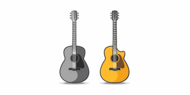 imagen de stock de una guitarra en un simple fondo aislado y una imagen