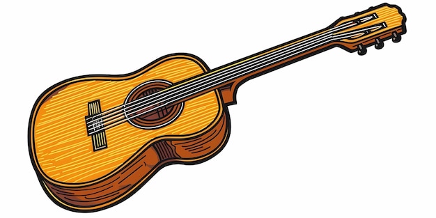 imagen de stock de una guitarra en un simple fondo aislado y una imagen