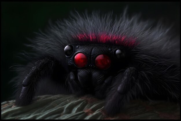Imagen súper macro de la red neuronal de la araña saltadora generada