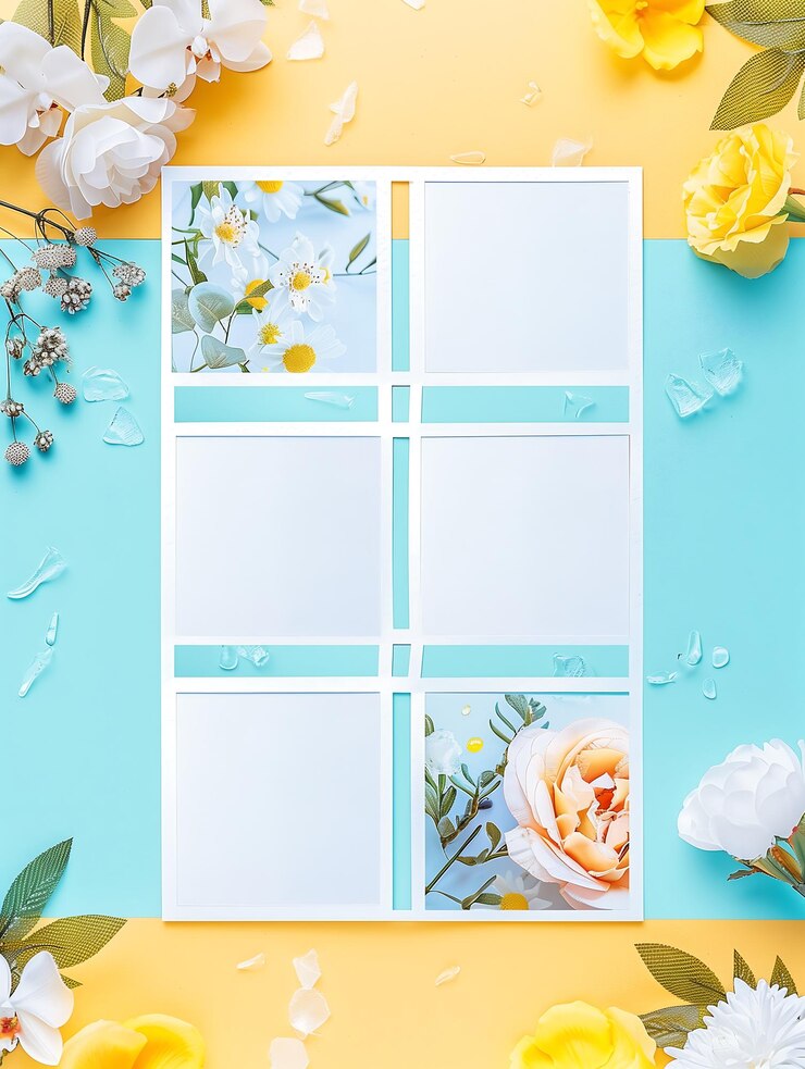 una imagen de una tarjeta con flores y una imagen de un flor