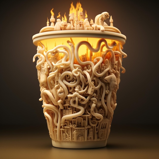 La imagen de la taza de fideos