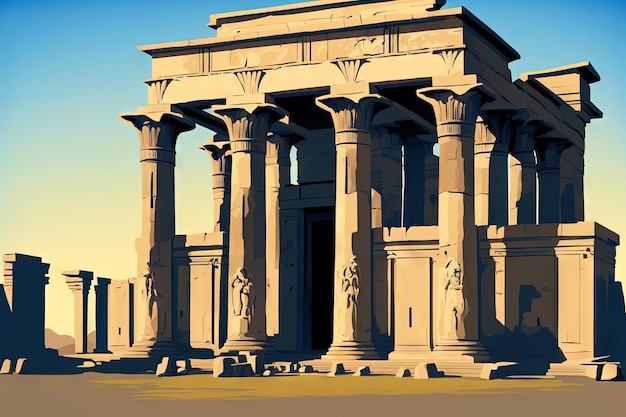 Una imagen del Templo de Sobek en Kom Ombo Asuán Egipto tomada de todo el frente