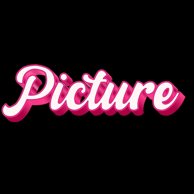 Imagen tipografía diseño 3D rosa negro blanco fondo foto JPG