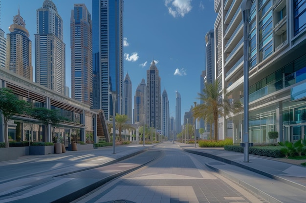 Imagen tonada de modernos edificios de oficinas y rascacielos en el centro de la ciudad imagen realista