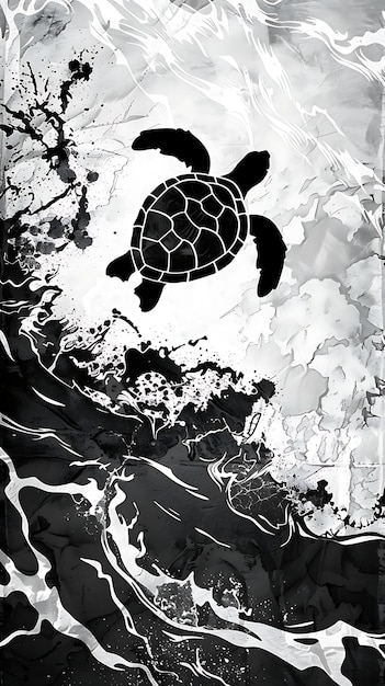 una imagen de una tortuga nadando en el agua