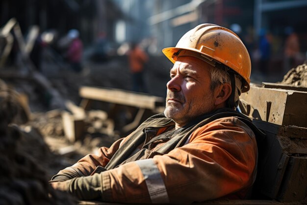 Una imagen de un trabajador de la construcción en uniforme