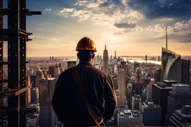 Una imagen de un trabajador de la construcción en uniforme