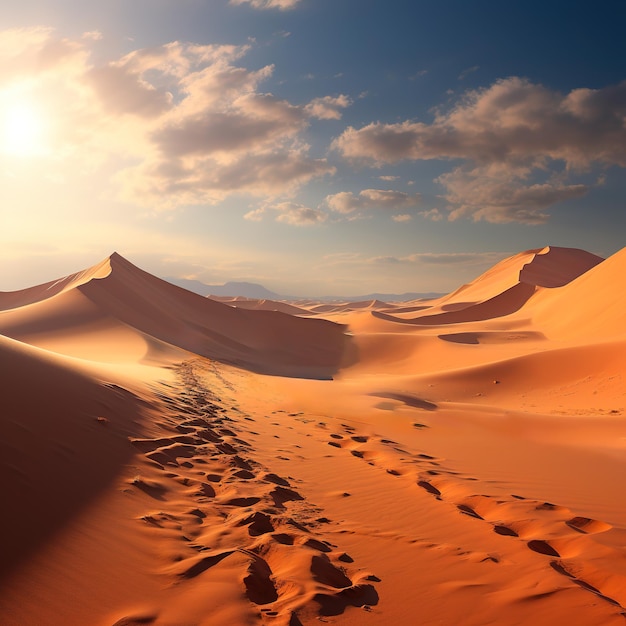 imagen ultra realista del desierto de Namib con camellos