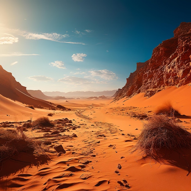 imagen ultra realista del desierto de Namib con camellos