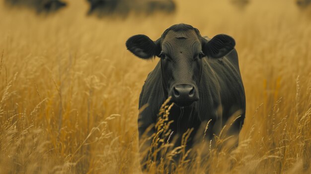 Imagen de una vaca en la hierba alta