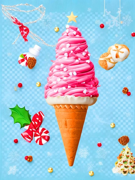 Foto imagen de vacaciones de helado de navidad descarga gratuita