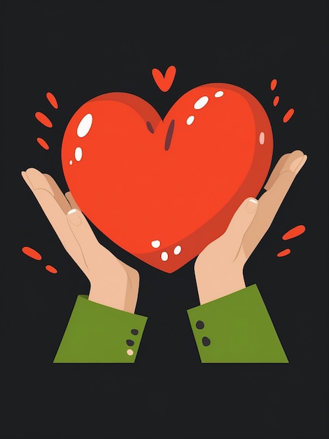 imagen_vector_ilustración_mano_tomando_un_corazón