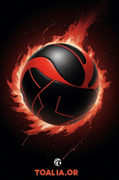 Imagen vectorial centrada en el diseño dinámico de tornado de voleibol para logotipo y pegatina de camiseta