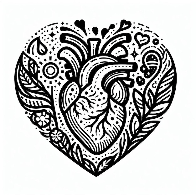 Imagen vectorial del contorno del corazón