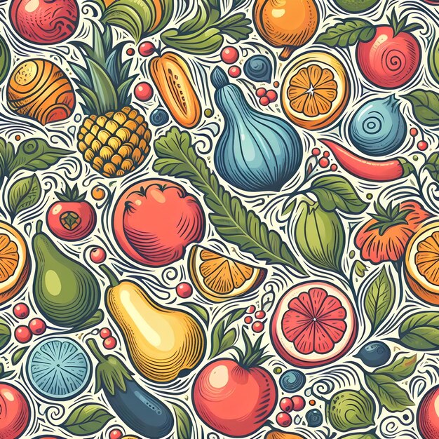 imagen vectorial de frutas y verduras 2